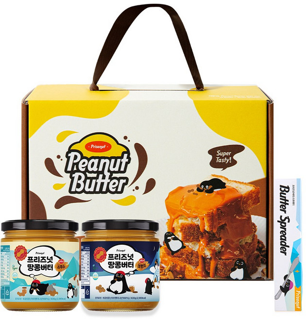 프리즈넛 피넛버터 땅콩버터 플러스 스무스 크런치 선물세트 + 고급 버터스프레더