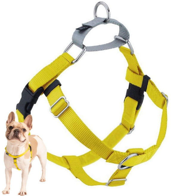 2 Hounds Design Freedom No Pull Dog Harness Adjustable Harness Easy Walking & Comfortable Contr, 1개, 노란색