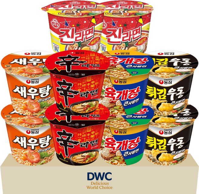 농심 오뚜기 컵라면세트 혼합세트 5종 총 10개 신라면 큰사발 육개장 새우탕 튀김우동 진라면 매운맛 용기 야식 자취 캠핑 대용량