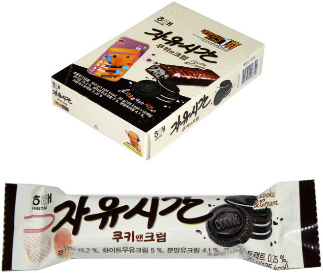 해태 자유시간 쿠키앤크림, 30g, 12개