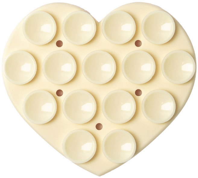 구스페리 파스텔 양면 흡착식 실리콘 부착 패드 하트, 베이지, 1개