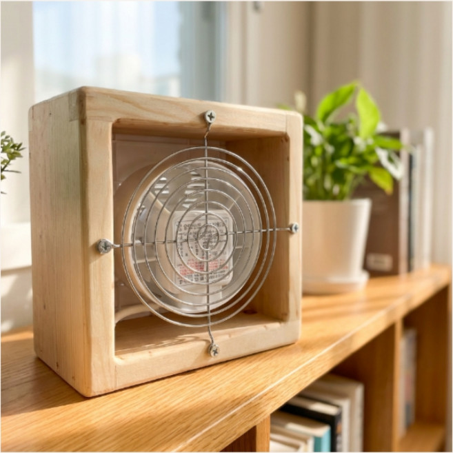 [토마고] 창문형환풍기 이동식 창틀 원목 캠핑용 초절전 저소음 창틀형 무타공 화장실 습기 주방 욕실 결로예방 연기 냄새 배출 환풍기, 고객직접설치, 이동식  소형