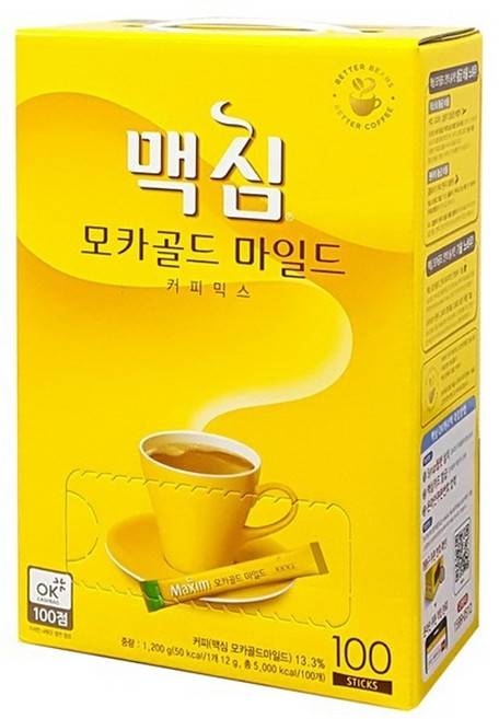 맥심 모카골드 커피믹스 200T(100Tx2개), 2박스, 100개입, 12g