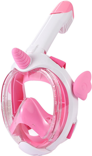 루다 원터치버클형 상어 유아 스노쿨링마스크 어린이 KC인증제품, 유니콘 원터치버클형 핑크