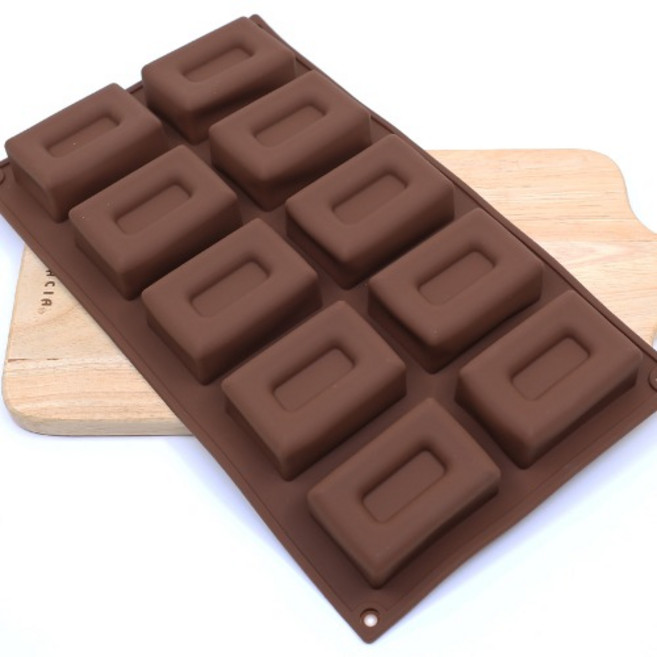 실리콘 사각 티그레 몰드 10구 초콜릿 구움과자, 1개