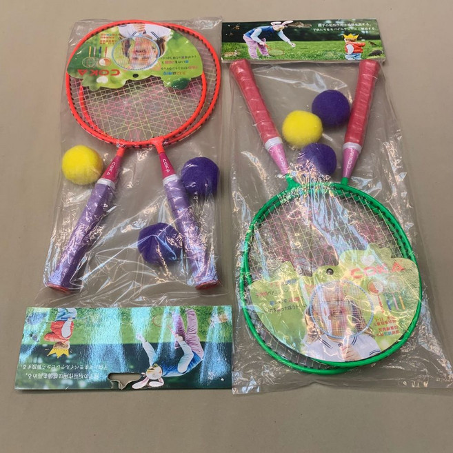 兒童羽球拍2入組，附贈桌球3入 - 現貨快速出貨, 1個, 桃紅色, 2