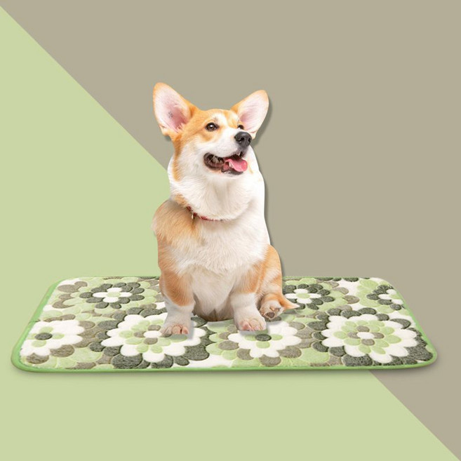 寵物墊 咖啡花環 49*79cm, 1個, 寵物墊-綠花環,39*59cm 10斤內適用