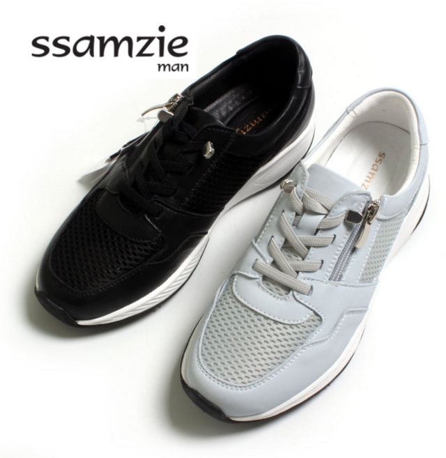 [쌈지] 가죽 망사 밴딩 운동화 (3cm)