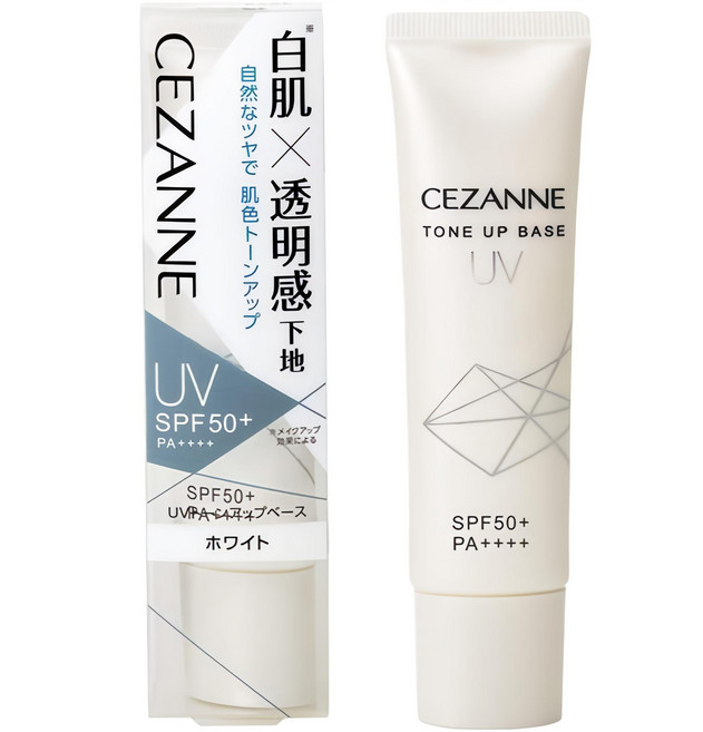 CEZANNE 透明光澤妝前乳 SPF50+ PA++++ 臉部防曬 隔離 潤色 提亮膚色, 1個, 30ml
