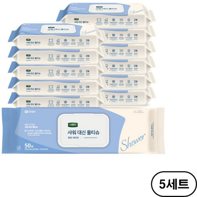 디펜드 샤워 대신 물티슈 캡형, 60g, 50매, 60개