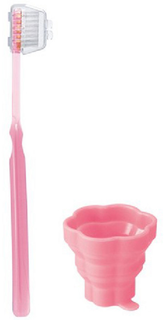 접이식 컵과 칫솔세트 플라워, 1개