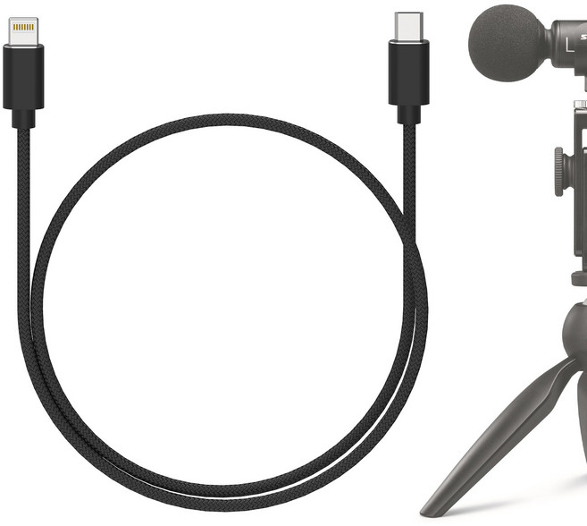 Geekria 크리에이터용 마이크로 USB - 라이트닝 마이크 케이블 3.3피트/100cm MV7 MV88+ MV5 MV51 MVi와 호환 교체용 마이크 코드(블랙), YCX5-03, 1개