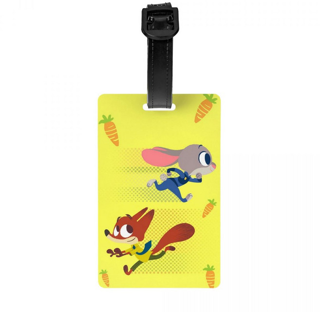 Zootopia Judy Nick 수하물 태그 귀여운 가방 정보 보호 커버 ID 라벨