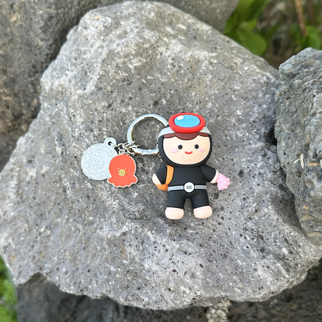 제주 해녀 하르방 인형 키링 열쇠고리 키체인, 해녀숨비 블랙, 1개