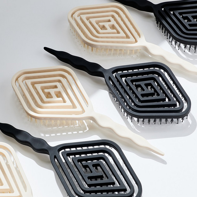 하움 쿠션브러쉬 드라이 볼륨 엉킴방지 빗, 아이보리, 1개