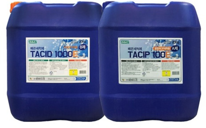 배관세척제 TACIL-1000L B제 20kg 하수구 배수구 스케일 제거 산성 세정제, TACIL-1000 B제