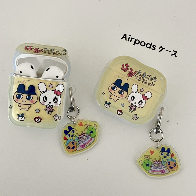 노란 반다이 다마고치 물결 실리콘 에어팟케이스, 1개, 옐로우, 프로3