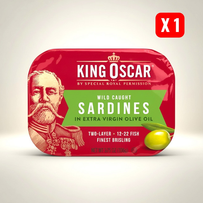 King Oscar 橄欖油沙丁魚, 106g, 1個