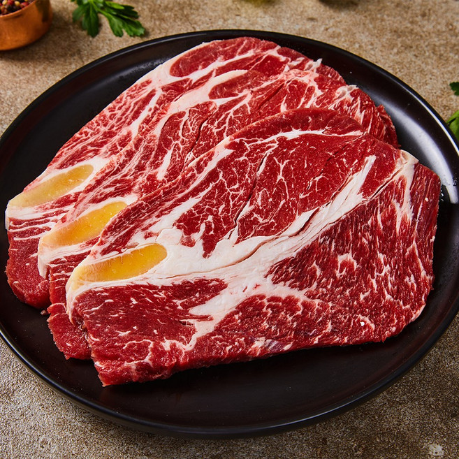 친절정육점 수입 소고기 (소등심 부채살 살치살 토시살 안창살 소갈비살 우삼겹), 1개, 소목등심(스테이크용)