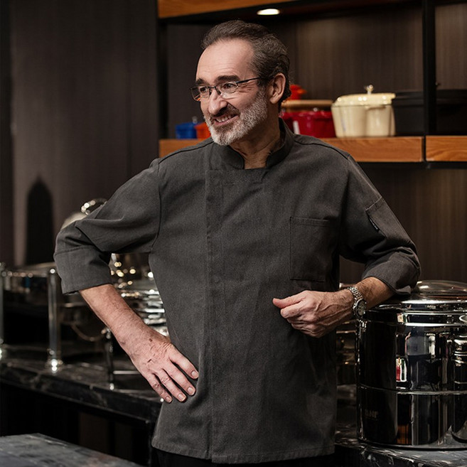 남여공용 조리복 2종세트 순면 방수 조리복 스냅단추 셰프복 주방 위생복 레스토랑 유니폼 + 스판 조리 바지 상하의세트