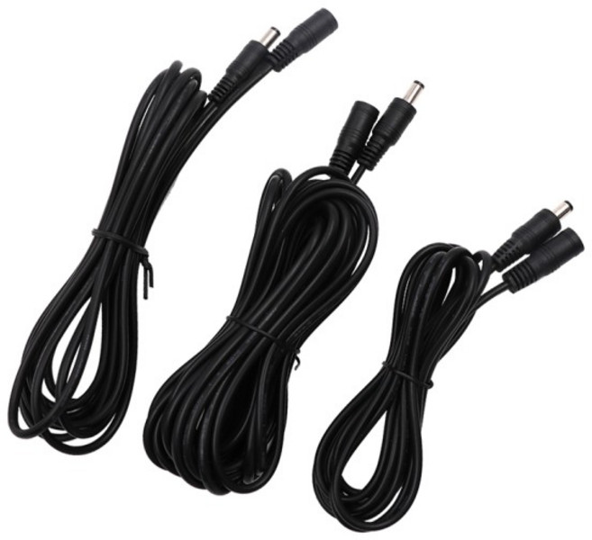 컴퓨터 pc 파워서플라이DC 커넥터 전원 플 익스텐션 와이어 포함 5.5X2.1mm DC 암 및 수 잭 어댑터 1 m 2m, 1개, 02 1m Black wire