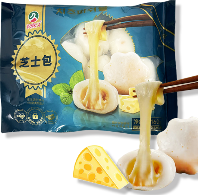 홍홍 중국식품 고급 치즈피쉬볼 쥬쟈쥬 중국 훠궈 마라탕 완자볼 어묵 피쉬볼, 1개, 160g