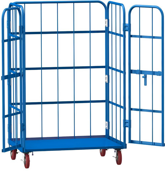 유니캐스터 양문형 롤테이너 접이식 물류 롤카트, 1개