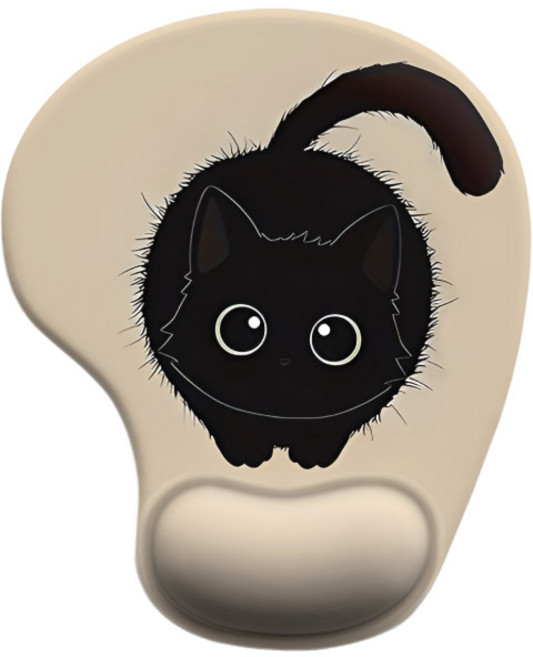 MDC 귀여운고양이 마우스패드 / 일체형, 1개, 베이지