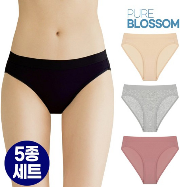 스벅 쿠폰 증정 [퓨어블라썸][5종세트] 코튼 밴딩 하이레그 브리프 팬티/빅사이즈