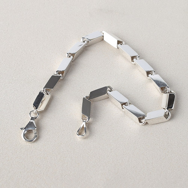 순은 실버 도톰 굵은 대나무 4mm 5돈 남자은팔찌