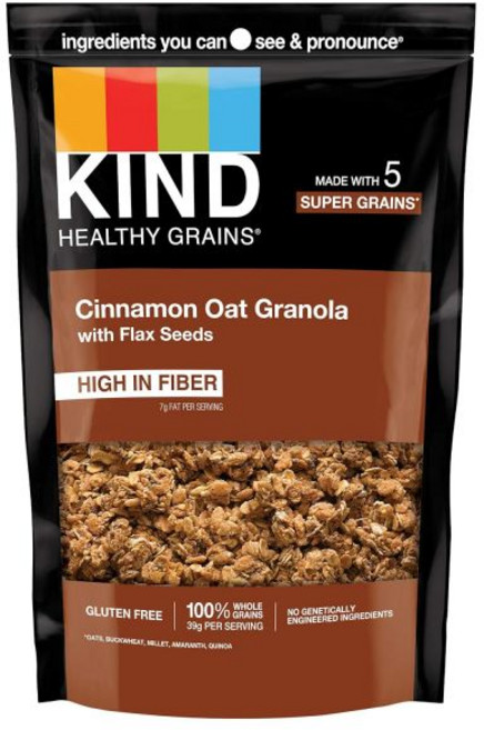 KIND Healthy Grains Granola Cinnamon Oat Clusters Flax Seeds Snacks Gluten Free 100% Whole Gra, 39g, 1개