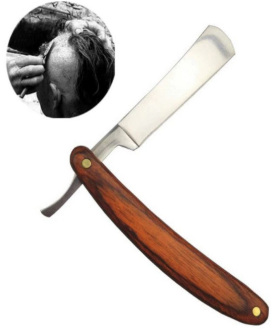 자체 레트로 우드면도기 손잡이면도기 접이식 거품면도기 일자면도기 아버지면도기, 1개입, 1개