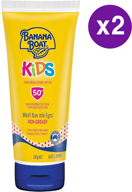 바나나보트 키즈 스포츠 파워스테이 선로션 SPF50 200ml 2개 Banana Boat Kids SPF50+ Lotion