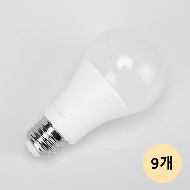 LONG 전구 LED 12W 주백색(아이보리색빛 4000K) e26, 9개