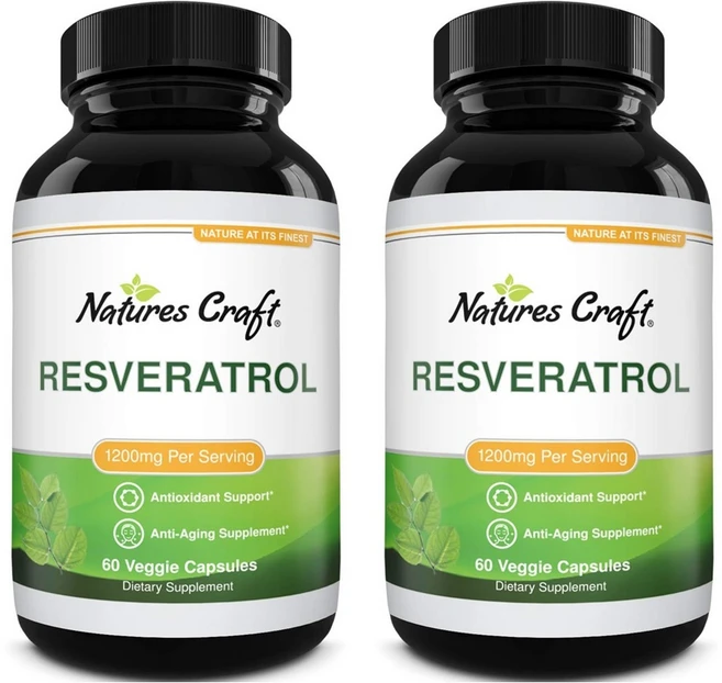 Natures Craft Resveratrol 네이처스 크래프트 레스베라트롤 1200mg 60정 2팩, 2개 - 쿠팡