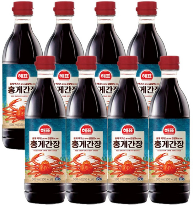 홍게간장500ml 4+4간장선물세트 어간장세트 전복간장, 500ml, 8개