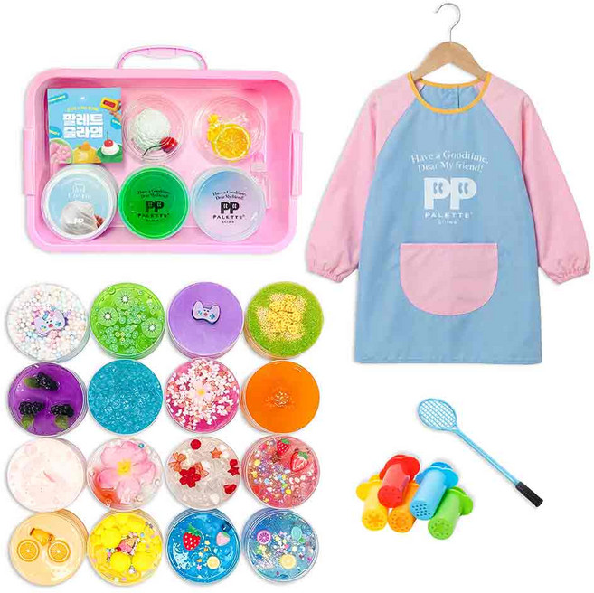 팔레트슬라임 20종 슬라임키트 랜덤박스 앞치마 파츠스쿱, 1세트, 2kg, 퍼플
