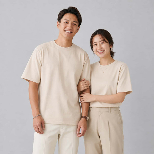 280克重磅純棉短T, 杏色