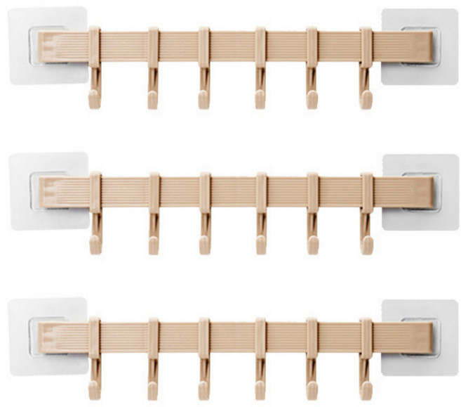 키미블랑 틈새활용 무타공 다용도 후크 3종세트, 살구색, 1개