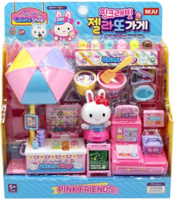 핑크래빗 젤라또가게 역할놀이 장난감, 1개, 단품