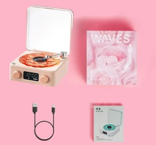 진공관스피커 포칼스피커 컴퓨터스피커 원격스피커XKM-005 빈티지 휴대용 턴테이블 시계 무드등 무선 스, 01 CHINA, 01 스피커, 02 하얀색