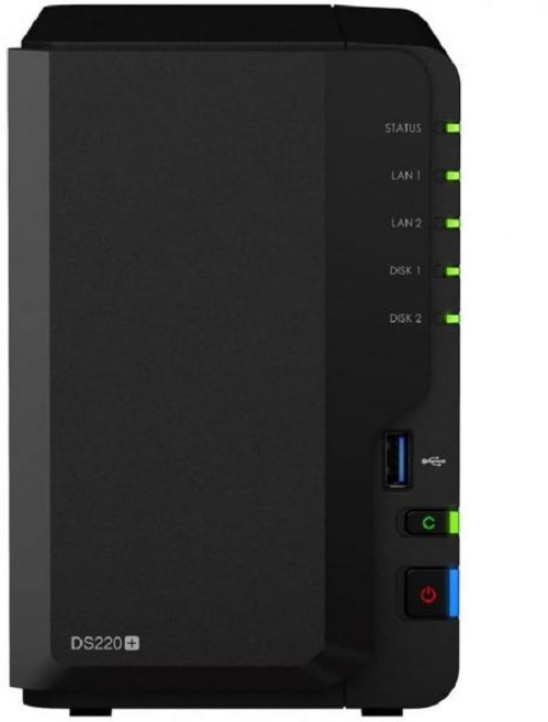 시놀로지 디스크스테이션 DS220+ NAS 서버 (셀러론 2.0GHz CPU 6GB 메모리 8TB SSD 저장장치 2개 1GbE LAN 포트 DSM 운영체제), 시놀로지 디스크스테이션 DS220+ NAS 서버 (셀러
