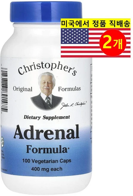 Christophers 크리스토퍼스 아드레날 포뮬라 800mg Adrenal Formula 100정, 2개 - 쿠팡