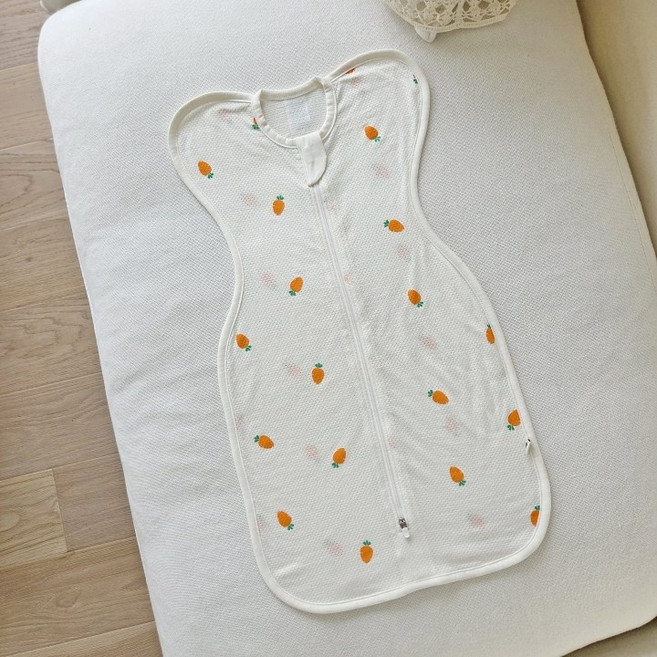 아이숲 신생아용 당근 모달 메쉬 스와들 속싸개