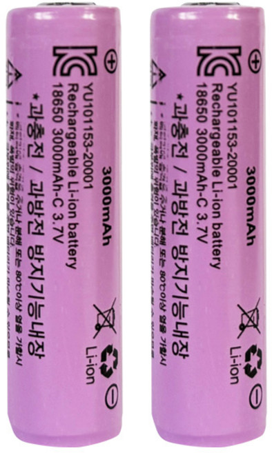 모이스 KC인증 리튬이온 배터리 3000mAh 보호회로 충전지 과전압방지 충전식 건전지, 2개, 1개입