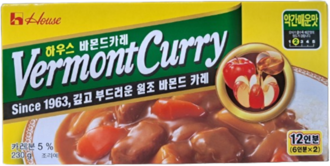 하우스 바몬드카레 약간매운맛, 230g, 35개