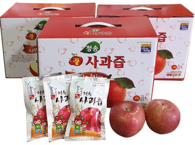청송탑농원 사과즙 120ml X 50봉, 50개