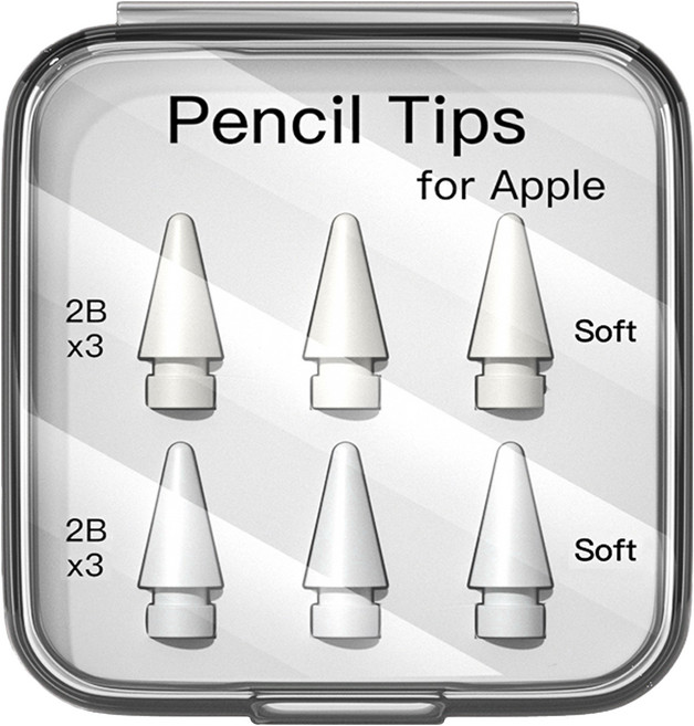 서플라이코 애플펜슬 전용 소프트 펜촉, 소프트(화이트), 6개입