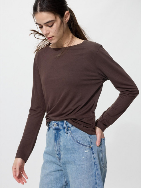 [일본정품]유니클로 여성 시어 긴팔 티셔츠 484231