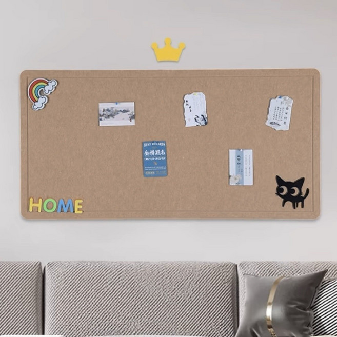 毛氈留言板 照片牆 裝飾板 佈告欄 展示牆板, 米黃色,40*60cm, 1個